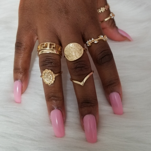 Fashionable Gold Stackable 15pc Rings - Picture 6 of 8